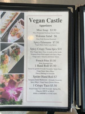 Specials Winter 2024 at Vegan Castle in Long Beach