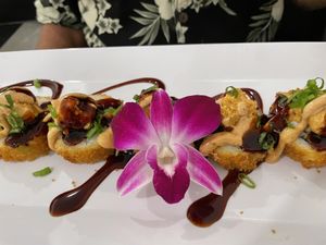 Red dragon!  at Vegan Castle in Long Beach