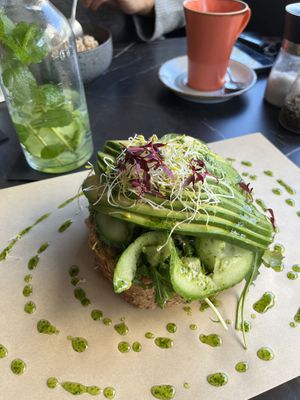Hummus open sandwich   at Bakery Kafeneio in Limassol