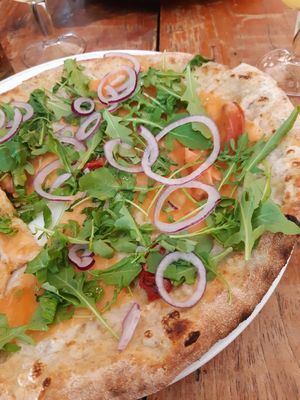 Pizza vegan salmon at O'Pazzo in Rotterdam