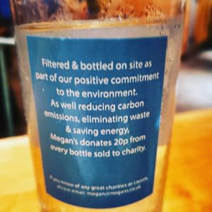 Chilled water at £1pp unlimited at Megan's on the High Street in West London