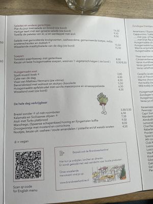 Menu   at Zondag in Maastricht