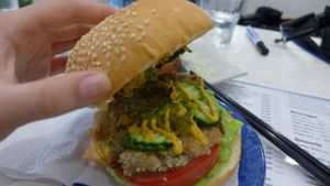 veggie burger at Loving Hut - Songde Rd in Taipei