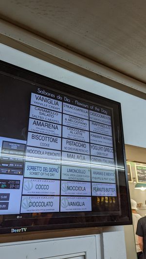 Menu at GeIicia in Lagos