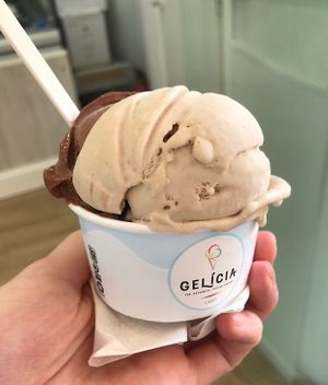 Small chocolate and hazelnut gelato    at GeIicia in Lagos