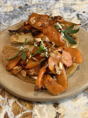 Appetiser of roaste sea potato.   at Hoy in Paris