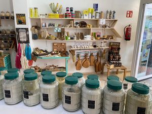 Flours and bath products. at Antigua Simbolica in Ibiza