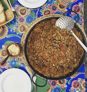 Fideuá de Boletus at Bar Murillo in Boltana