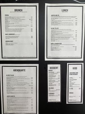 All menu cards together at Güterschuppen in Arosa