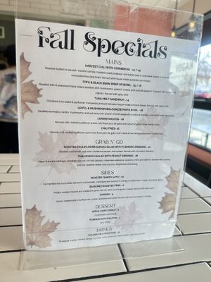Fall Specials menu  at Root 2 Rise in Pleasantville