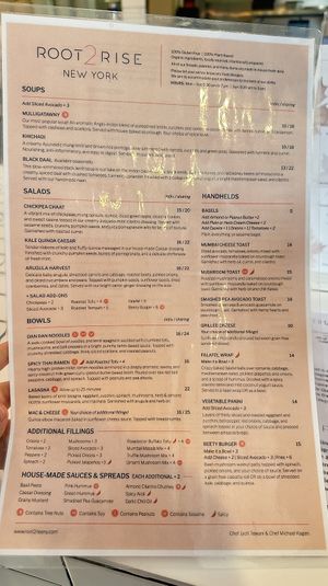 Menu, Nov 2025  at Root 2 Rise in Pleasantville