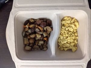 Roasted potatoes and tofu scramble at Gina's Vegan a Go Go in Columbia