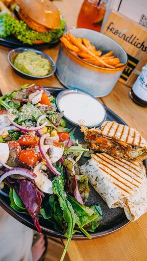 How about our gluten-free Mr. Bean? Together with homemade vegan Alioli and salad or sweetpotato fries. at Froindlichst in Berlin