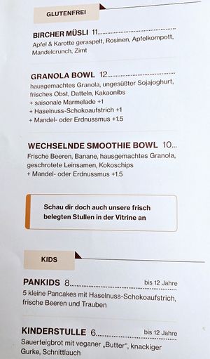 Breakfasts and kids menu at Froindlichst in Berlin