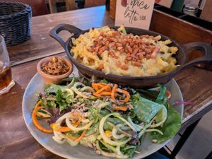Mac and cheese - the fanciest one I've ever had and very very good at Froindlichst in Berlin