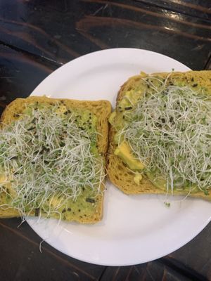 avo toast with vegan sourdough instead of regular bread at HICO in Kailua Kona