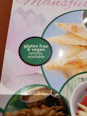 Menu at Mansfield Thai in Mansfield