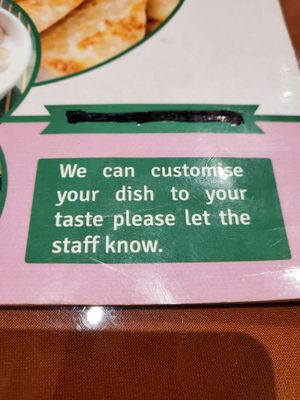 Menu at Mansfield Thai in Mansfield