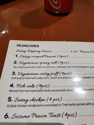 Menu at Mansfield Thai in Mansfield