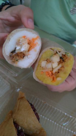 Wraps with Chinese yam or sweet potato filling at Loving Hut 愛家 in Jian