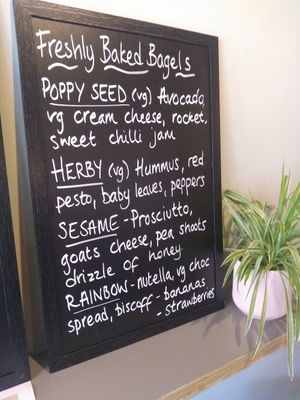 Bagel menu at Two Suns Coffee in Marple