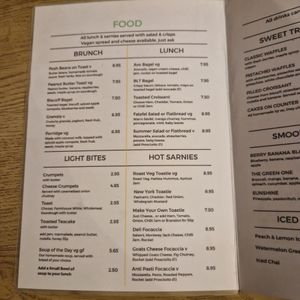 Menu at Two Suns Coffee in Marple