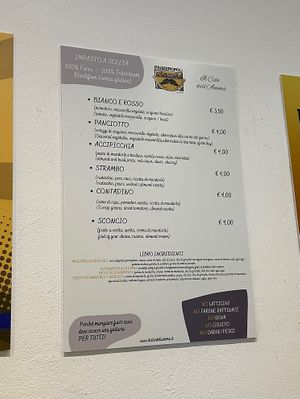 vegan menu  at Panzeropoli by Benny in Bari