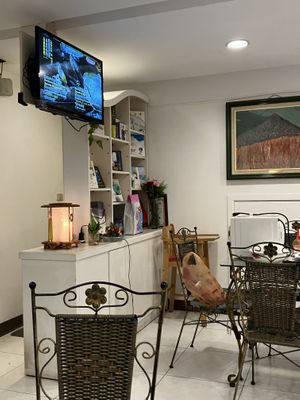 as usual the supreme master tv / usually very uplifting   at Loving Hut 愛家好朋友素食屋 in Penghu