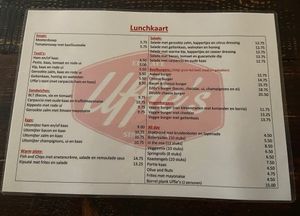 Menu kaart (aug 21) at Uffie's in Zutphen