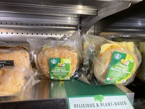 beyond meat breakfast sandwich  #Veganuary at Starbucks in Watford