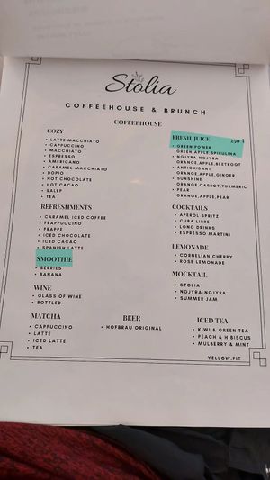 Smoothie but be sure to request it's made with almond milk at Stolia in Shkoder