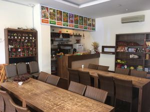 The interior is Nature Vegetarian at Nature Vegetarian Restaurant 大自然美蔬食馆 in Batam