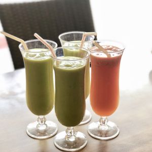 Avocado juice and mixed fruit juice  at Nature Vegetarian Restaurant 大自然美蔬食馆 in Batam