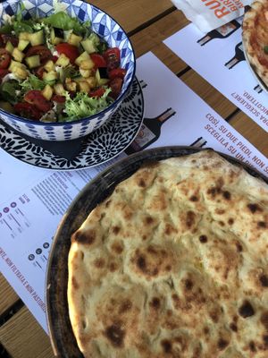 insalata mista with v-feta and focaccia   at Rubiu in Santantioco