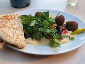 Sabich with fafafel (and without the egg ofcourse) at NENI in Vienna