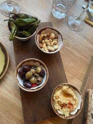 Selection of nibbles at Hendersons in Edinburgh