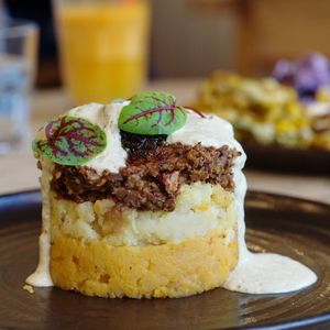 Haggis, neeps and tatties at Hendersons in Edinburgh