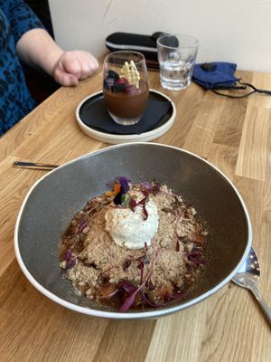 Fruit crumble  at Hendersons in Edinburgh