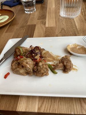 Cauliflower satay  at Hendersons in Edinburgh