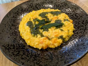 Butternut squash and blue cheese risotto. at Hendersons in Edinburgh