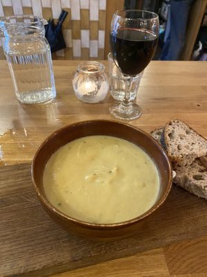 Cauliflower soup  at Hendersons in Edinburgh