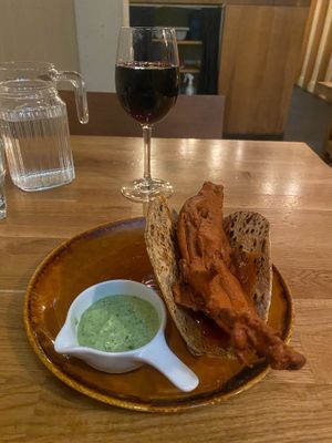 Banana blossom  Pakora #veganuary   at Hendersons in Edinburgh