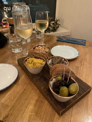 Sharing board (be aware nibbles don’t come out as a starter unless you ask)   at Hendersons in Edinburgh