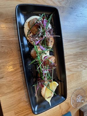 Mushroom scallops   at Hendersons in Edinburgh