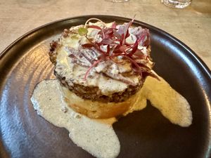 Haggis but vegan stylee  at Hendersons in Edinburgh