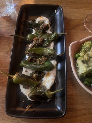 Charred peppers  at Hendersons in Edinburgh
