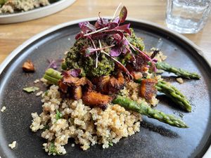 Lion’s Mane Mushroom Steak - so delicious   at Hendersons in Edinburgh
