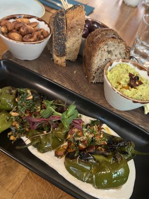 Padrón peppers and nibbles board   at Hendersons in Edinburgh