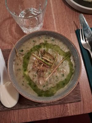 Cullen skink soup - so comforting!! at Hendersons in Edinburgh