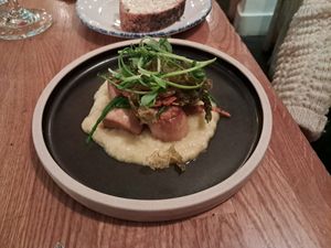 King oyster mushroom scallops at Hendersons in Edinburgh